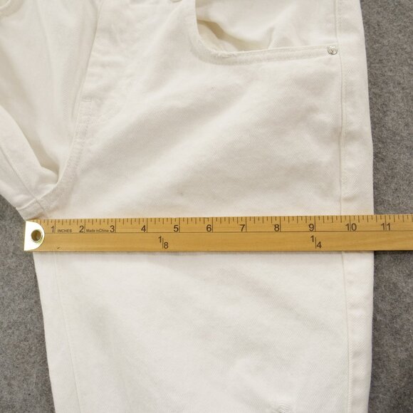 Guess Jeans Womens 25 White Boy Fit Mid Rise Distressed Zip Fly New - Picture 13 of 15